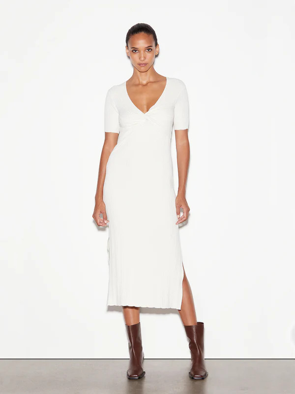 Layered Wrap Sweater Dress Bone | Frame Denim