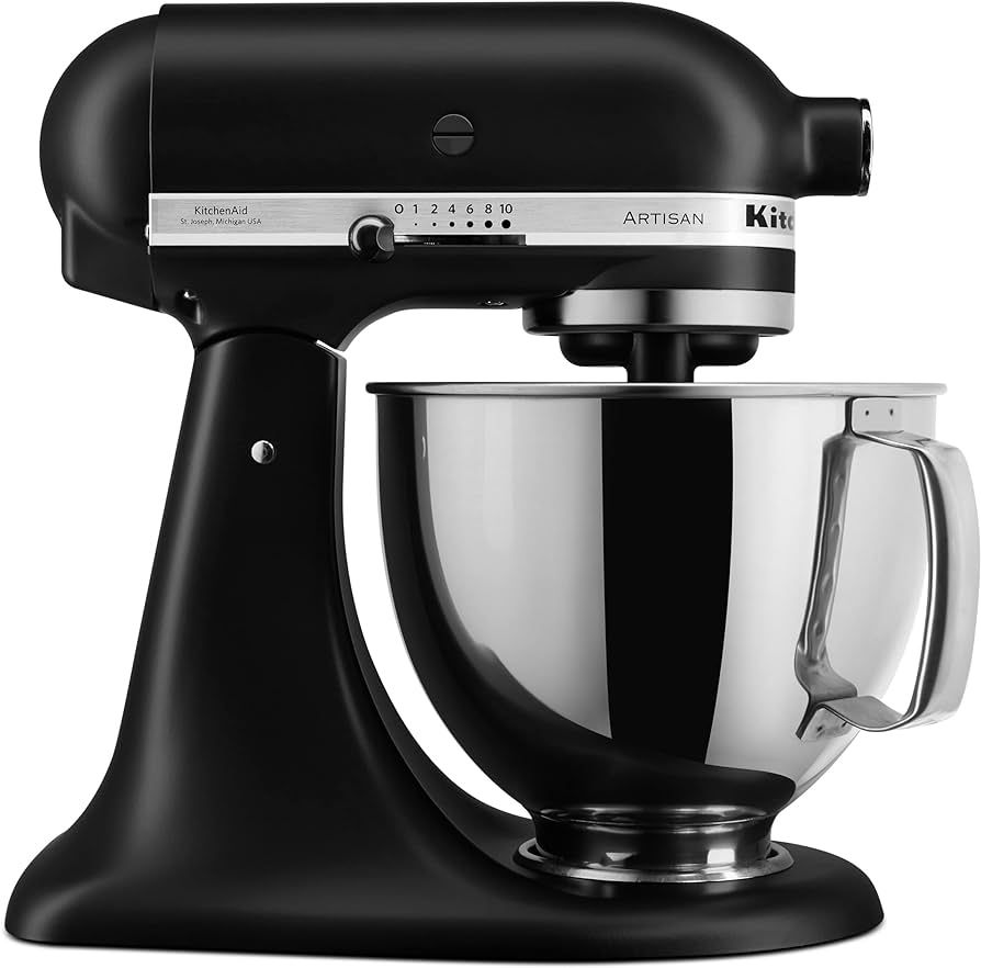 KitchenAid Artisan Series 5 Quart Tilt Head Stand Mixer with Pouring Shield KSM150PS, Matte Black | Amazon (US)