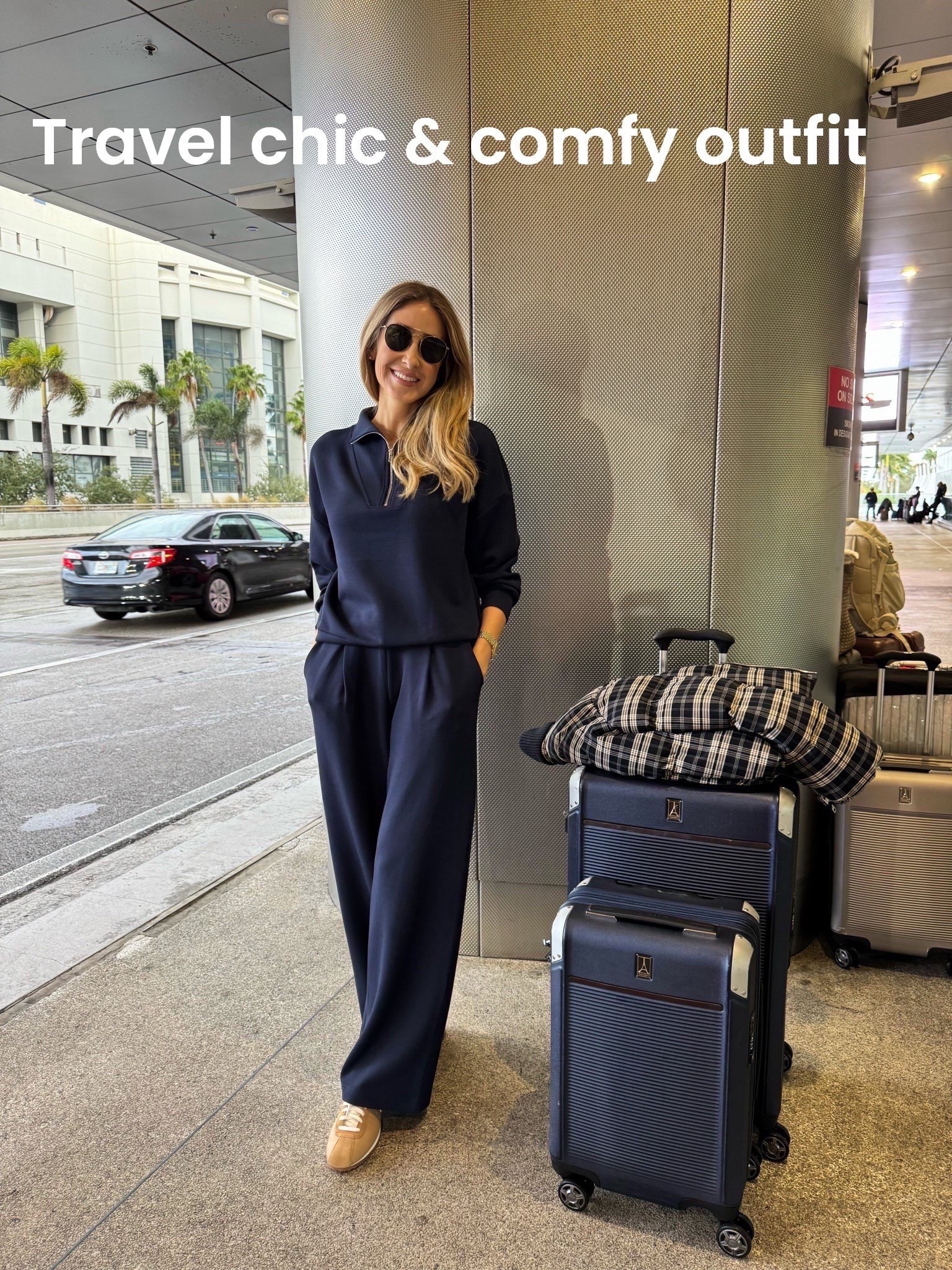 Travel outfit that is chic , elegant and so so comfortable 
The fabric is butter soft 
Wearing a size small 



#LTKU #LTKTravel #LTKootd