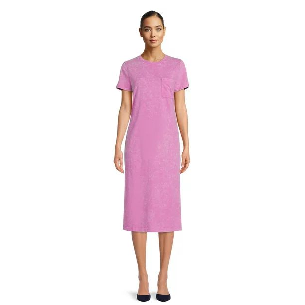 Time and Tru Women's T-Shirt Midi Dress - Walmart.com | Walmart (US)