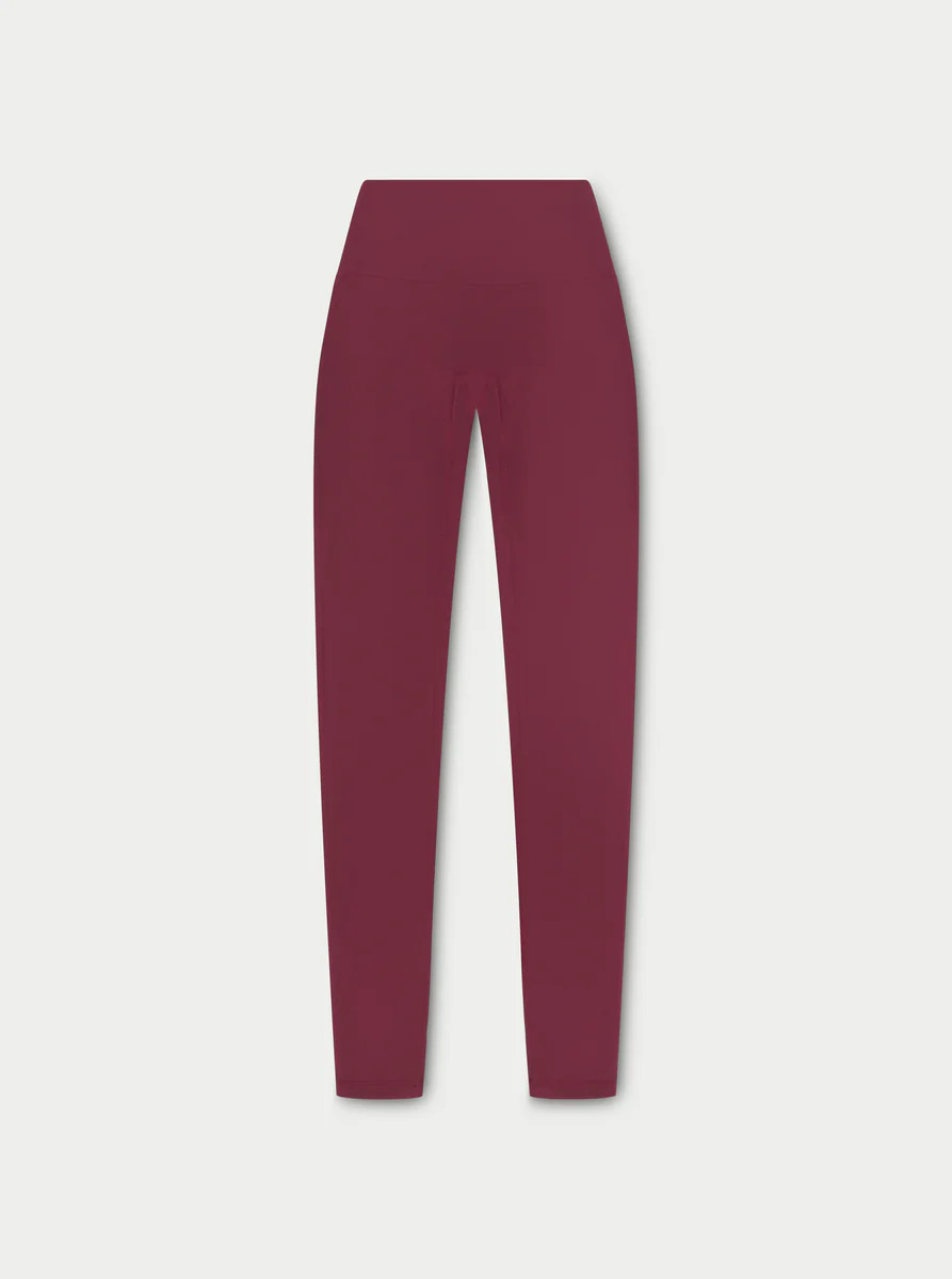 SCULPTING STRETCH EMBLEM LEGGINGS - BURGUNDY | The Couture Club