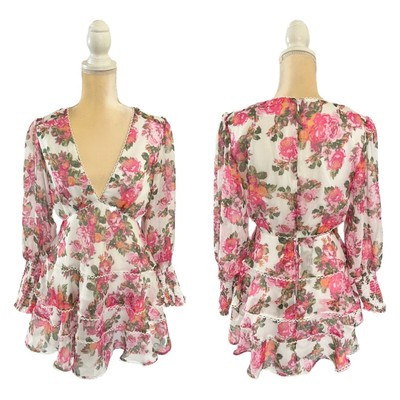 Keepsake The Label Oblivion Mini Dress New Size M Medium Long Sleeve Floral  | eBay | eBay US