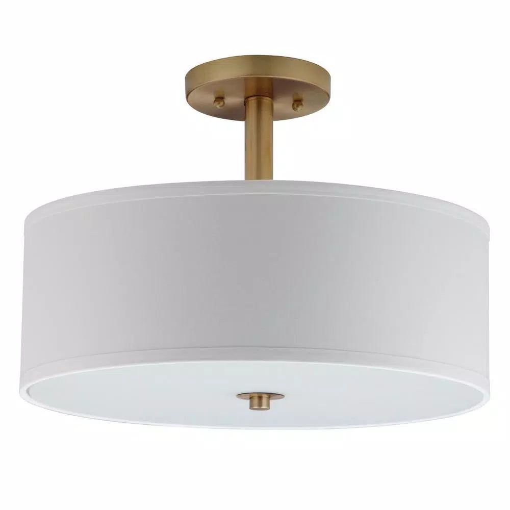 Clara 16 in. 3-Light Chrome Semi-Flush Mount Light | The Home Depot