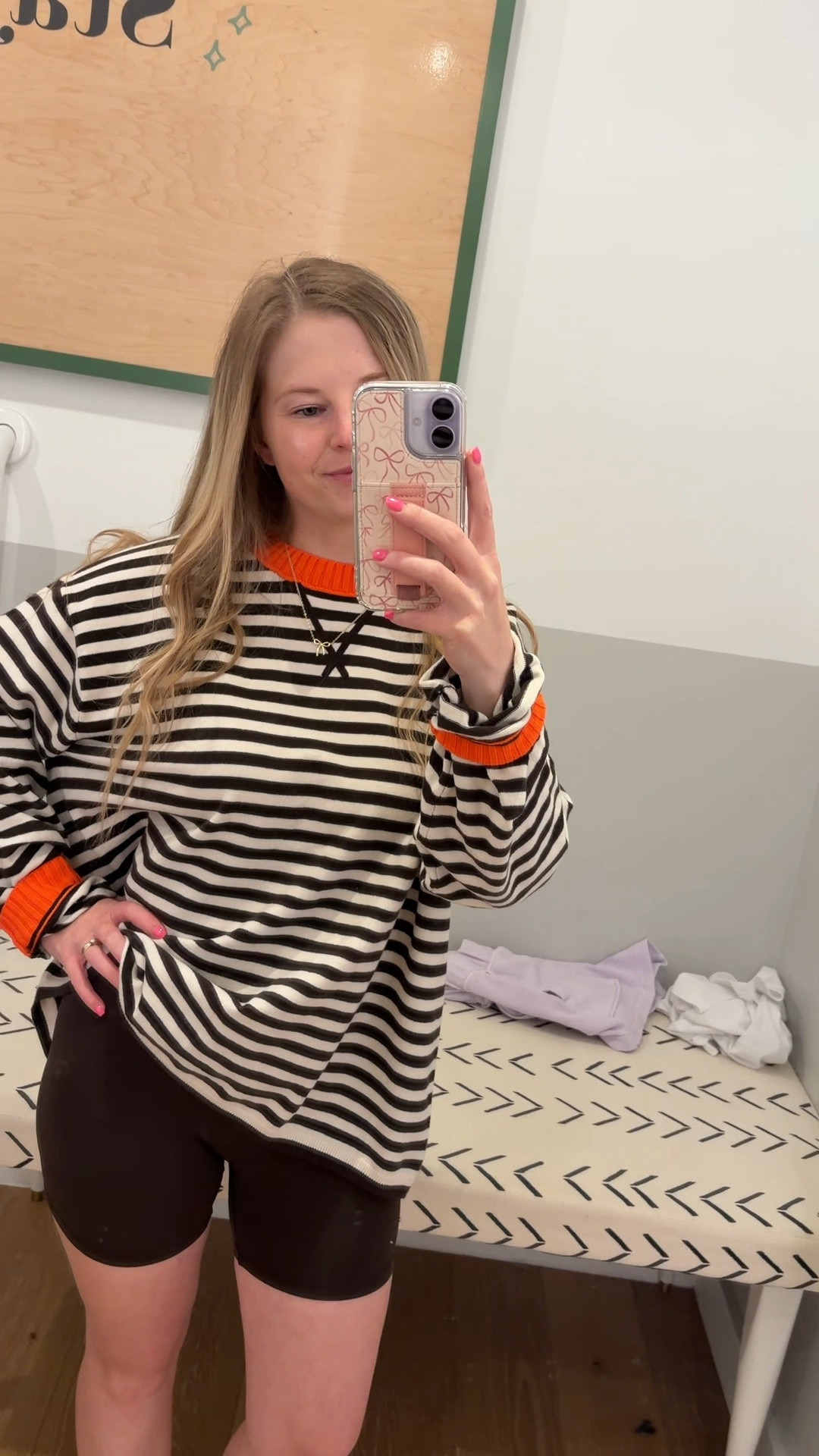 This striped pullover with brown bike shorts is the perfect spring combo

#LTKSpringSale #LTKspringtrends #LTKspring