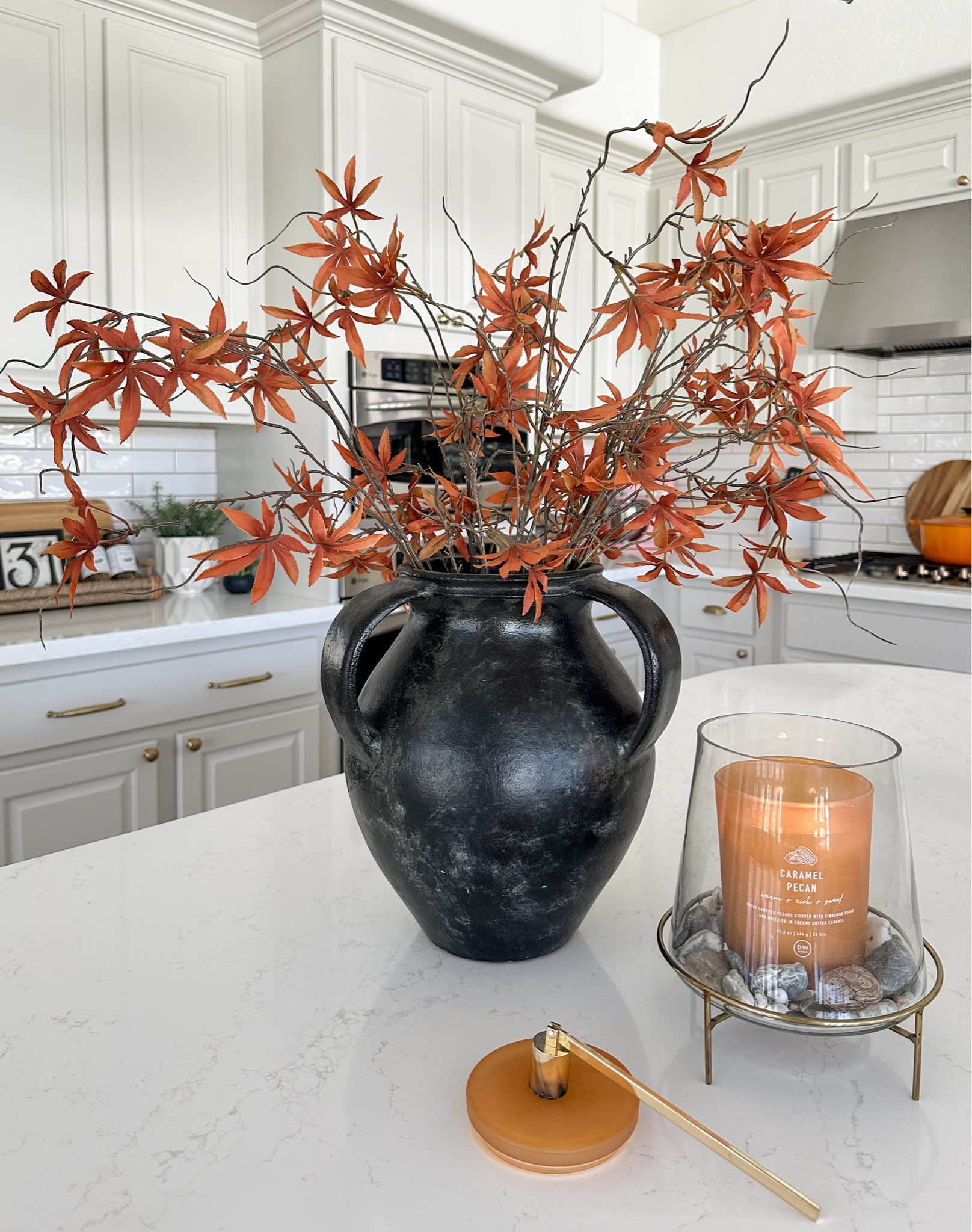 My new fav 🍂Faux Fall Stems & a case I’ve had forever that looks amazing styled so many ways! 
Linked my orange Le Creuset that I love using year round but especially during the fall and winter months for soups, chilli and so much more. Love the pop of orange for fall and Halloween 🎃 

#LTKhome #LTKSeasonal