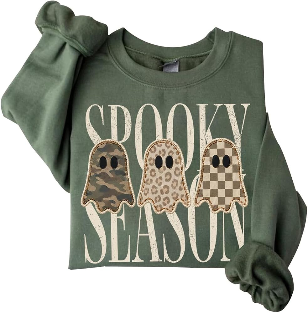 Spooky Season Graphic Sweatshirt For Women Halloween Ghost Sweatshirt | Amazon (US)