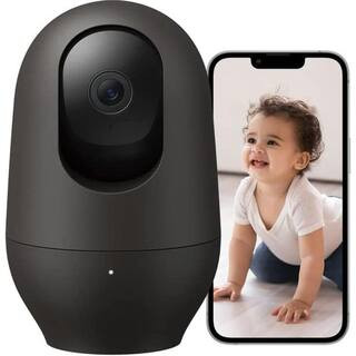nooie Wireless 1080p Full HD Indoor Black 360 Home Security Camera | The Home Depot