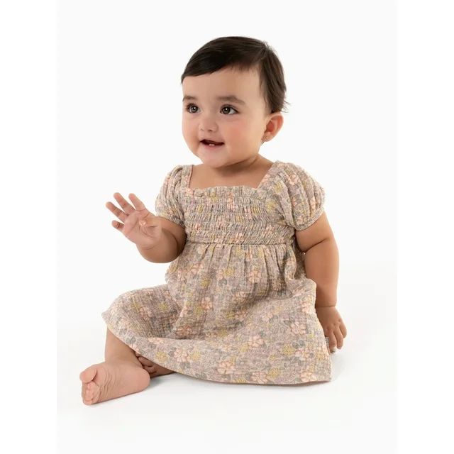 Modern Moments by Gerber Baby and Toddler Girl Puff Sleeve Dress, Sizes 12M-5T - Walmart.com | Walmart (US)