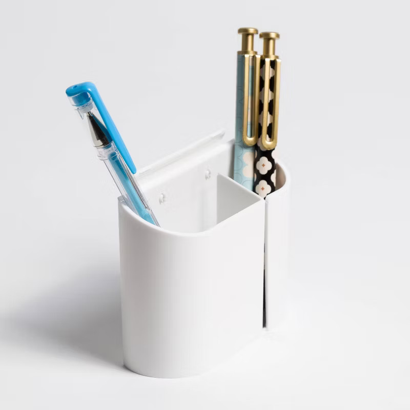 U Brands Utility Cup Magnetic Storage GRUV White: Magnetic Pen Holder for Whiteboard & Locker, Pl... | Target