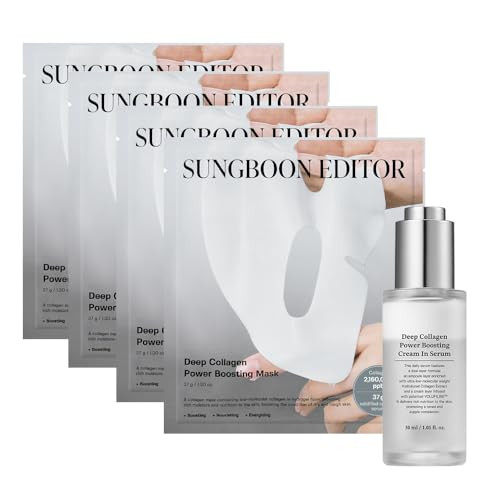 Tiktok Trend Items Wrinkle Free Boosting DUO: Deep Collagen Power Boosting Mask (4ea) & Deep Collagen Power Boosting Cream In Serum,Best Korean Glass Skin Gifts for Mom,Valentine's Day Gifts for Women | Amazon (US)