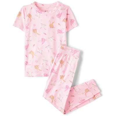 The Children's Place Girls Matching Family Short Sleeve Easter Pajamas - Super Soft Pink 12 | Target