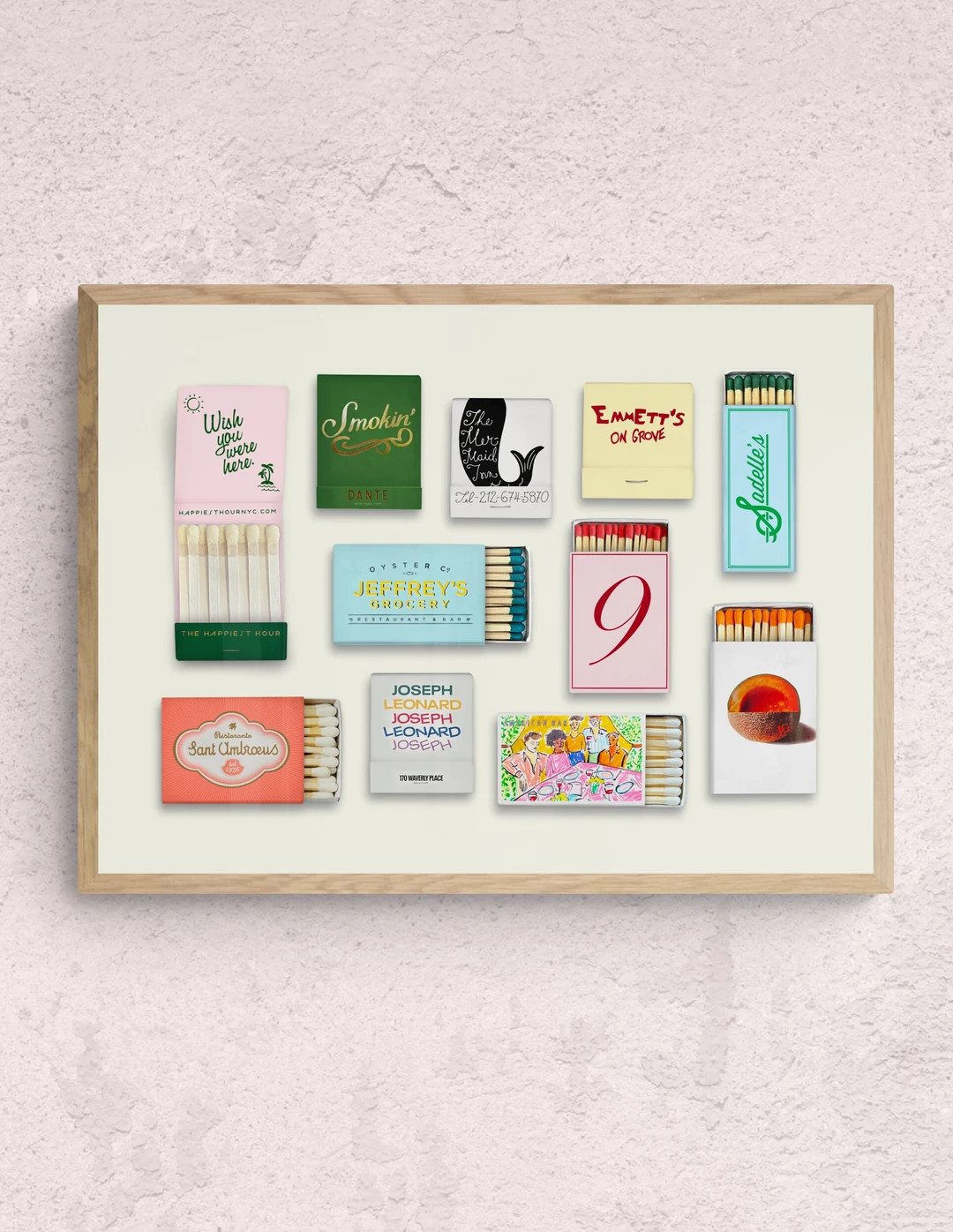 Framed New York City Restaurant Matchbook Poster NYC - Etsy | Etsy (US)