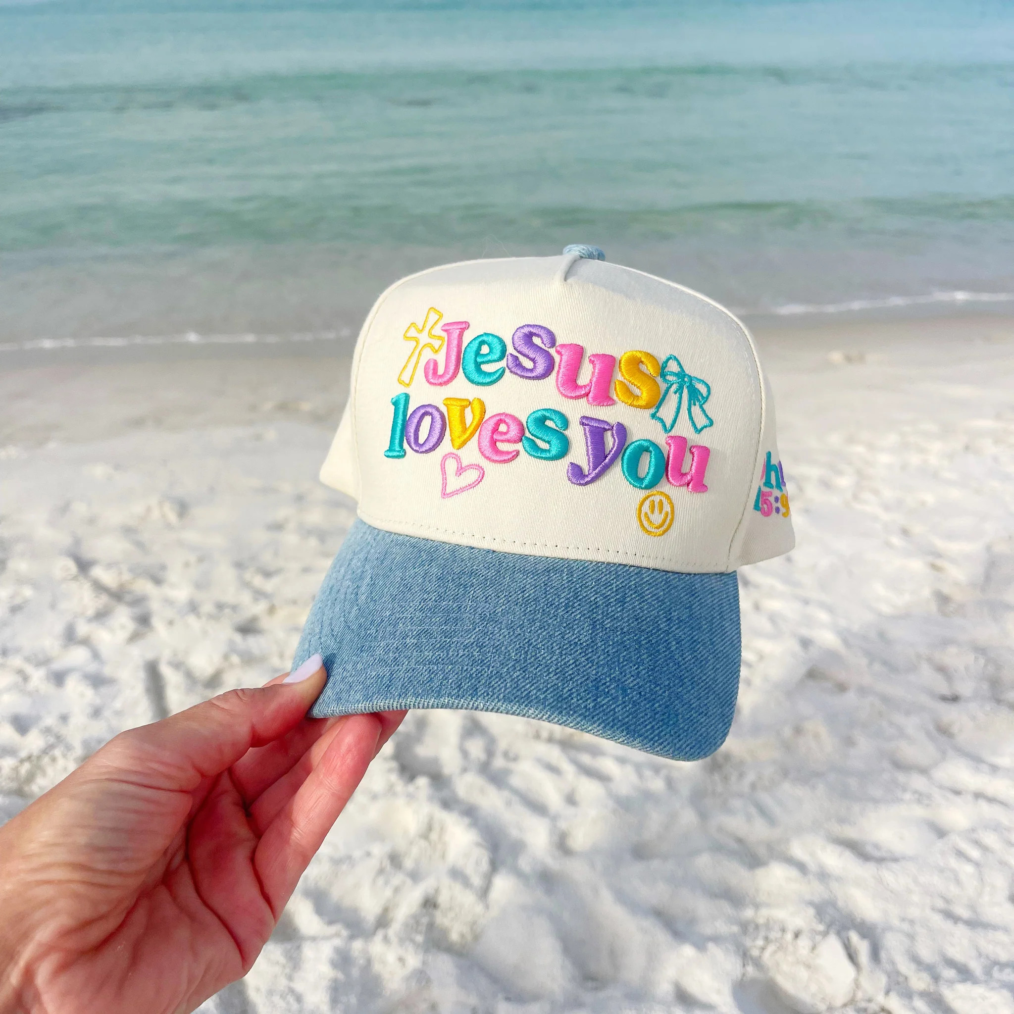 Jesus Loves You Denim Hat | Poppy & Pine