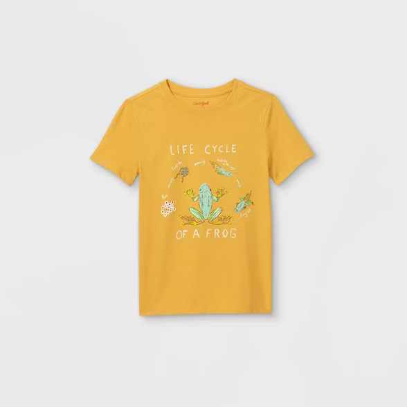 Boys' Short Sleeve 'Frog Life Cycle' Graphic T-Shirt - Cat & Jack™ Yellow | Target