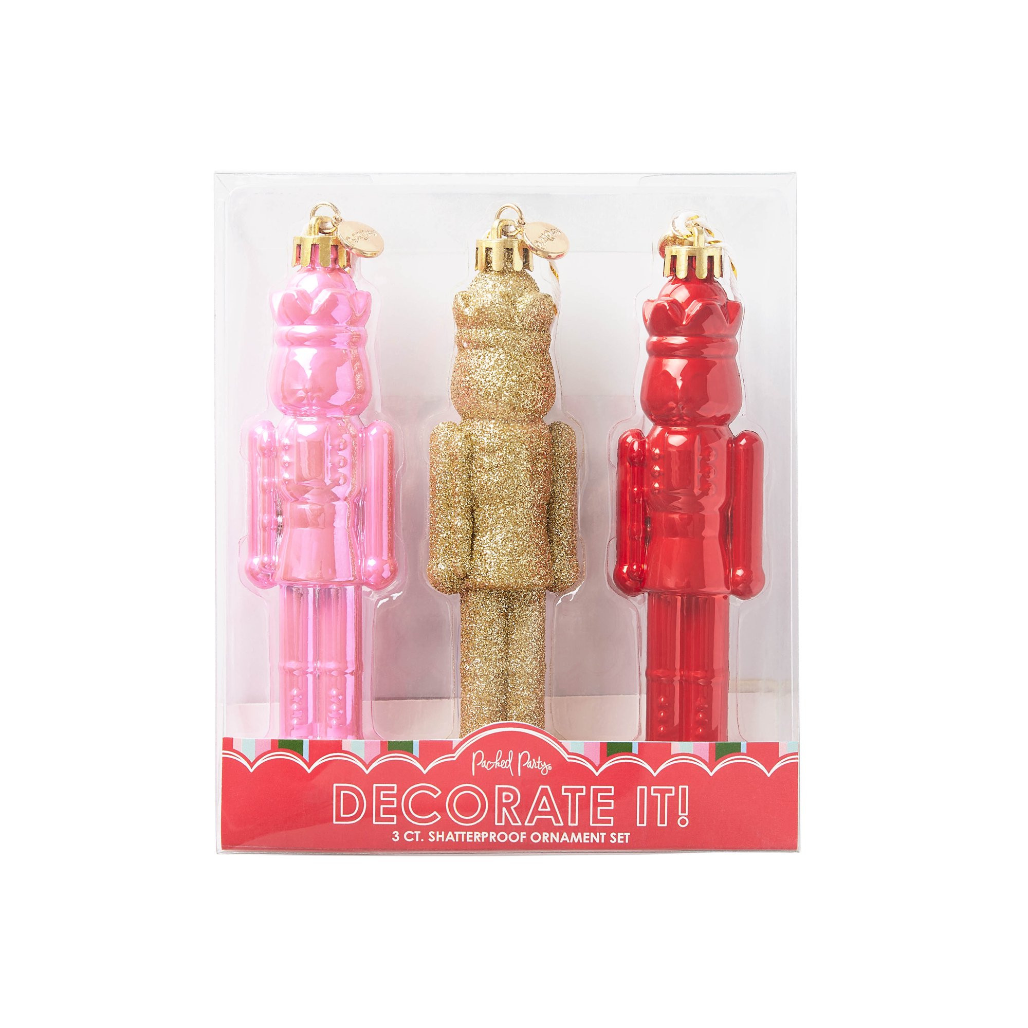 Packed Party Metallic & Glitter Nutcracker Ornament Set-3 Count - Walmart.com | Walmart (US)
