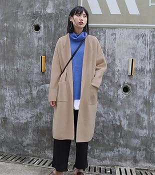 Women's Casual Long Sleeve Draped Open Front Knit Pockets Long Cardigan | Amazon (US)