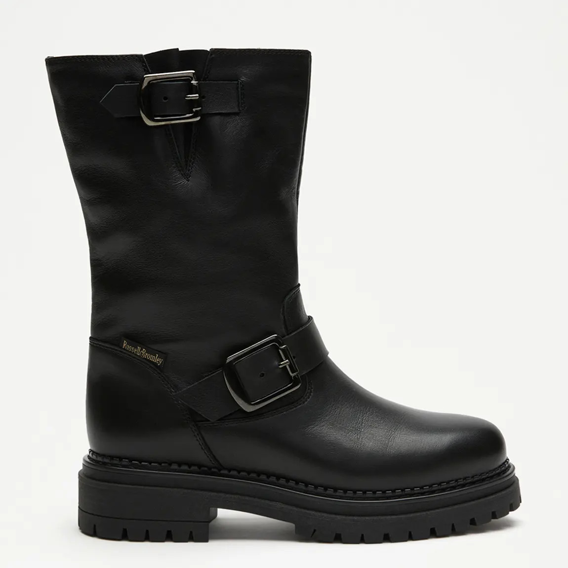 Women's Black Commit Leather Flat Tall Boots | BrandAlley