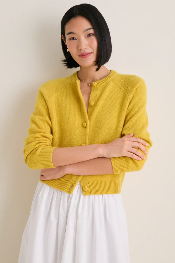 Marigold Cashmere Knot Button Phoebe Cardigan | Tuckernuck (US)