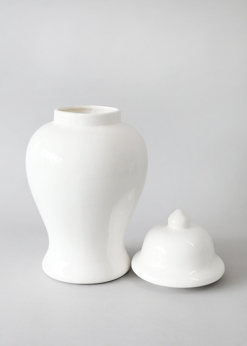 Glossy White Ginger Jar  - 13.5" Tall | Afloral (US)