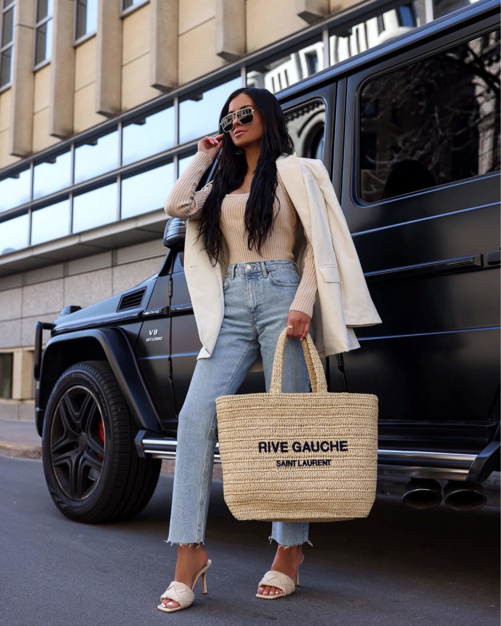 Saint Laurent crochet tote on sale
Spring outfit ideas 
Topshop jeans
Nordstrom blazer 



#LTKstyletip #LTKSeasonal #LTKfindsunder100