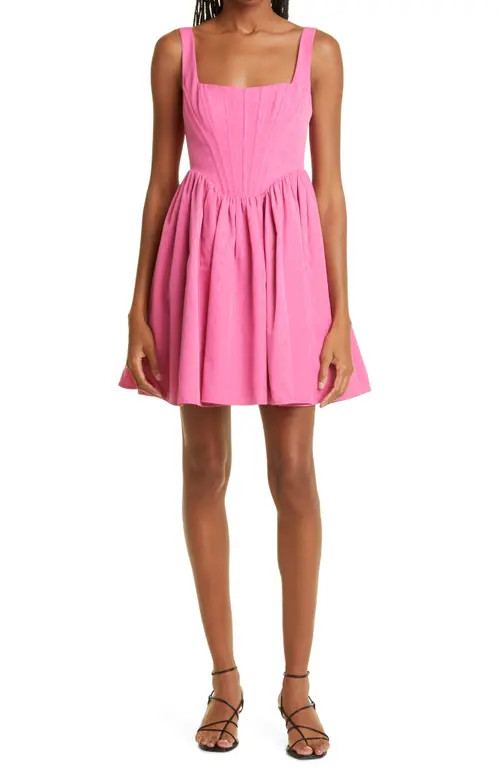 STAUD Landscape Corset Bodice Fit & Flare Dress in Lollipop at Nordstrom, Size 2 | Nordstrom