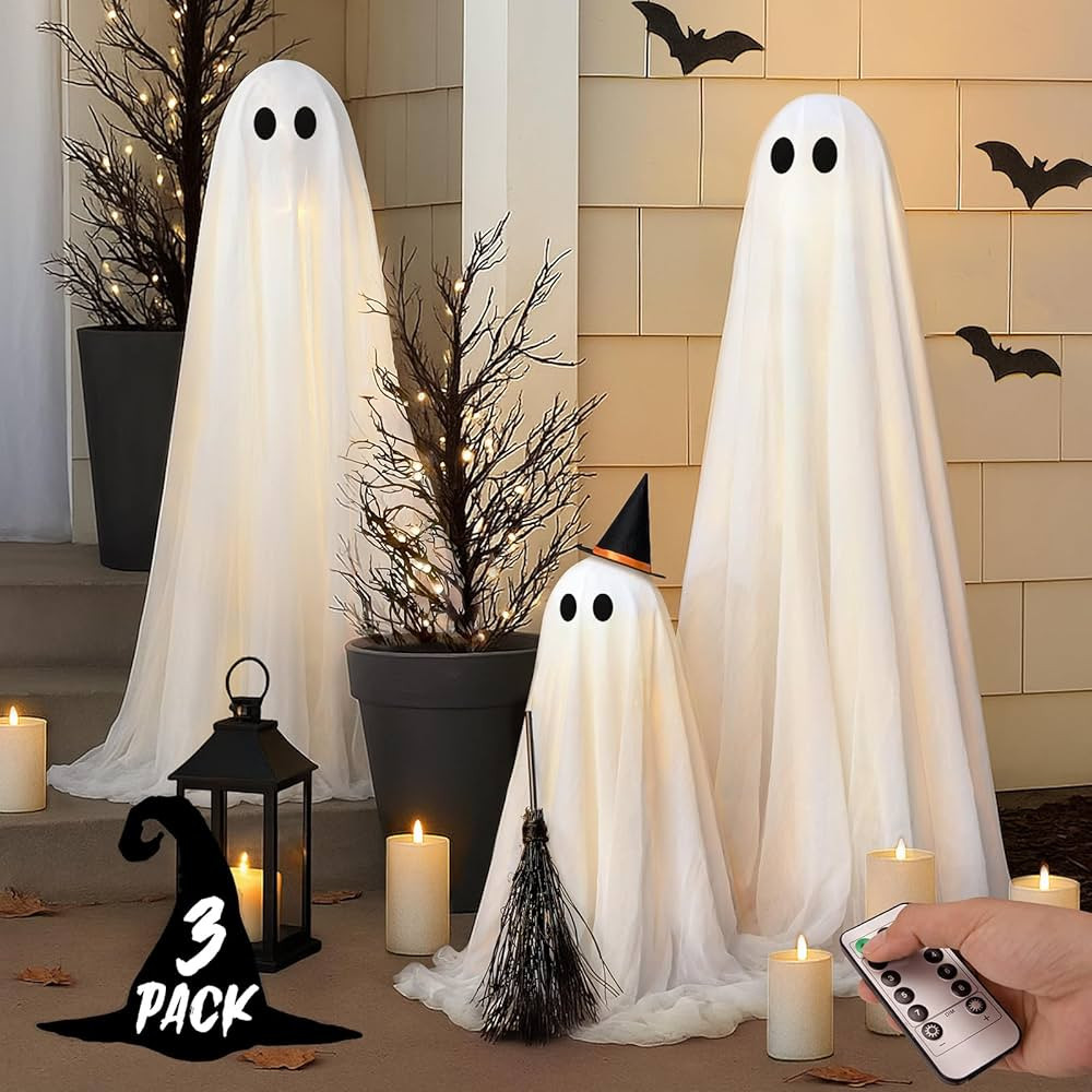 Halloween Decorations - Halloween Decorations Outdoor - Set of 3 Light Up Spooky Ghosts Decoratio... | Amazon (US)