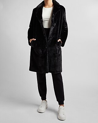 Faux Fur Button Front Coat | Express