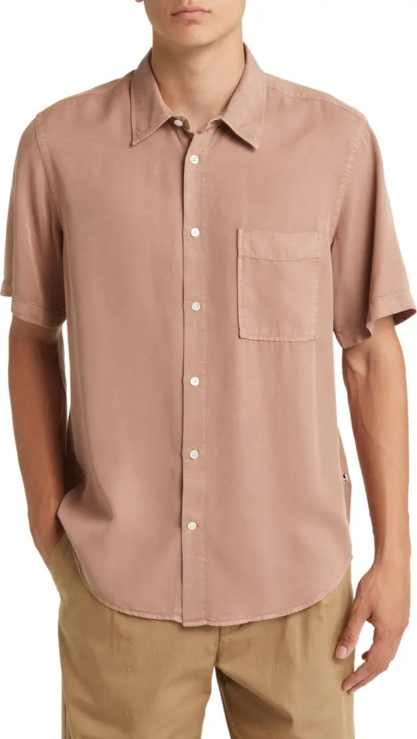 NN07 Men's Arne 5969 Short Sleeve Lyocell Button-Up Shirt | Nordstrom | Nordstrom