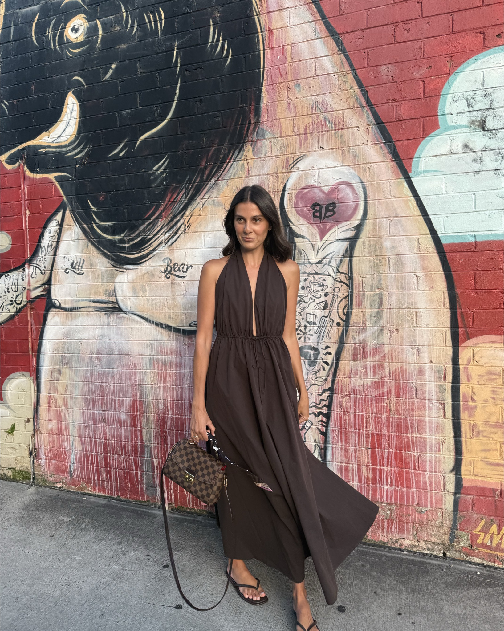 Loved the Dissh halter style top so much I had to have the dress version. This is a Dissh Halter Dress in Chocolate brown, the perfect summer dress. I wore this for a date night. Style is the TAMMY BURNT CHOC SLEEVELESS COTTON MIDI DRESS.  I am wearing a size 8. I am 170cm tall for reference. I just paired down for a more relaxed evening date night look and added chocolate thong slides from Billini and my classic Louis Vuitton bag x

#LTKdatenight #LTKstyletip #LTKaustralia