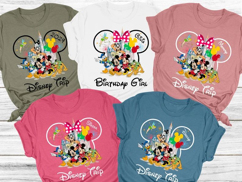 Custom Disney Trip 2024 Family Shirts, Disney Matching Shirts, Disney Vacation Tshirt, Disney Tri... | Etsy (US)