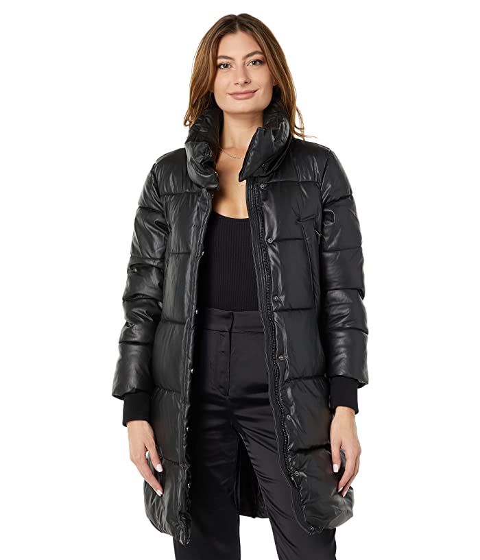 NVLT Faux Leather Long Puffer | Zappos