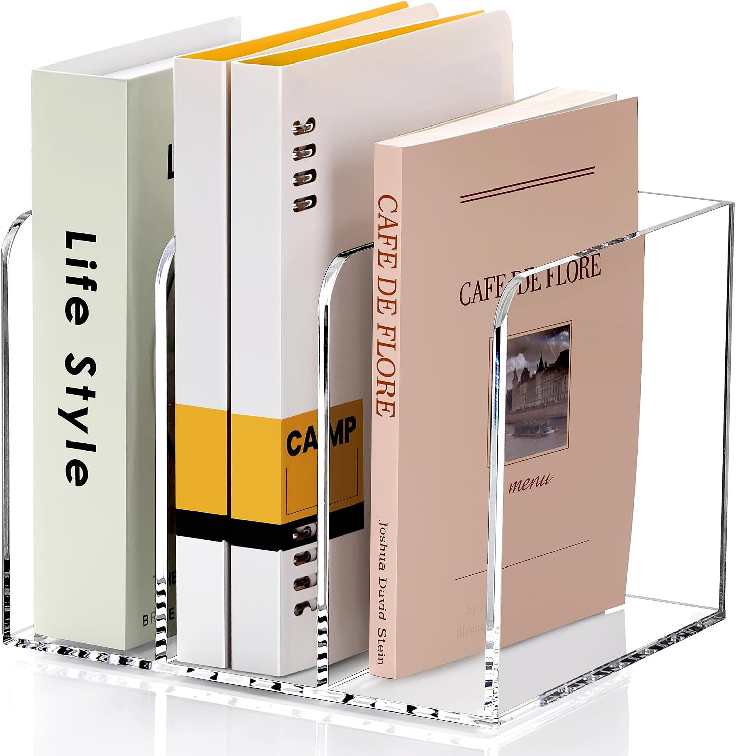 SANRUI Clear Acrylic Vertical Magazine File Organizer with 3-Slot, Clear | Amazon (US)