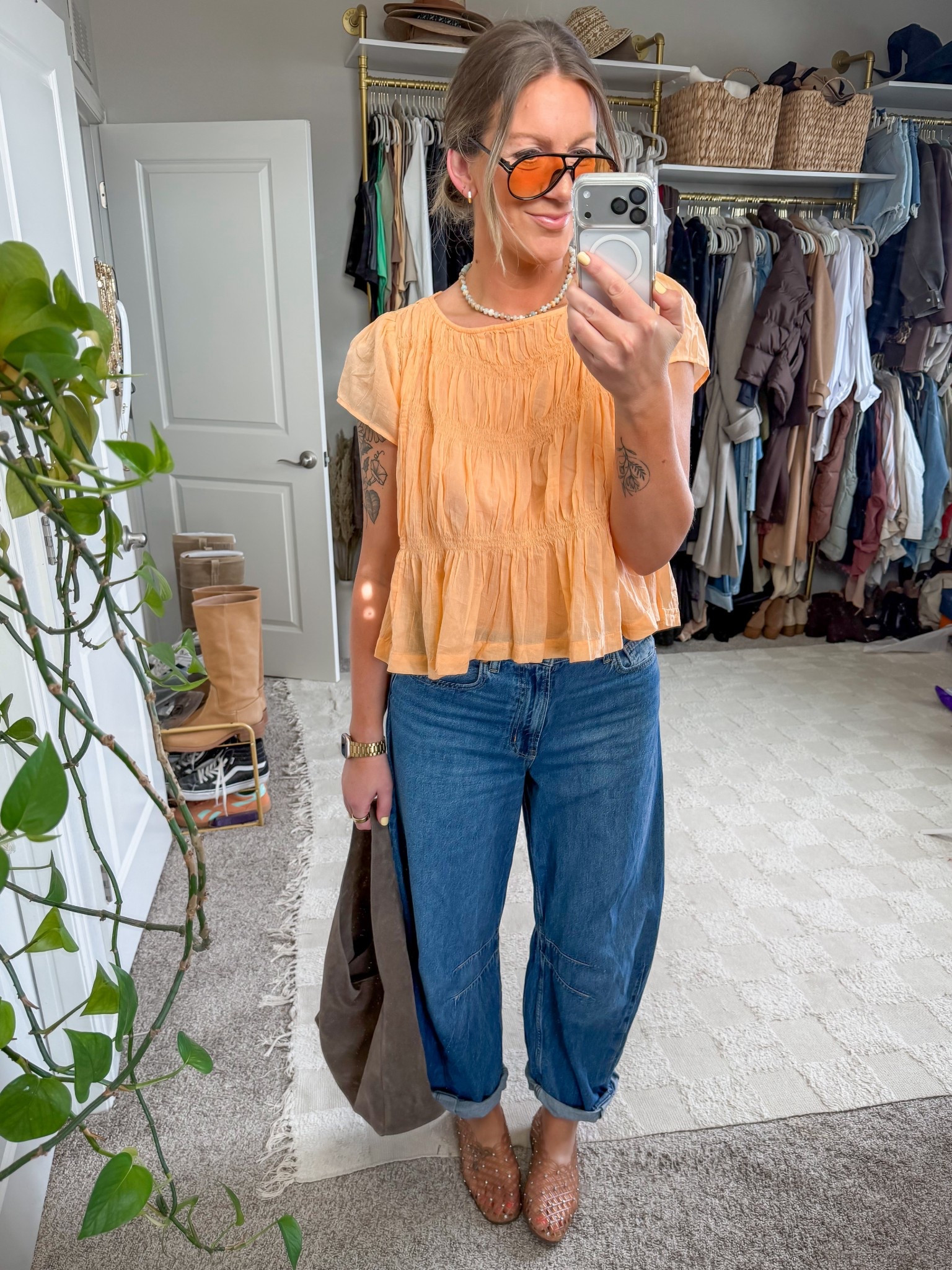 Yesterday’s ootd - large top, 30 tall jeans, 11 flats 

#LTKootd #LTKTall #LTKOver40