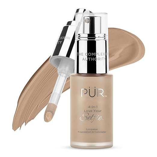 PÜR MINERALS 4-in-1 Love Your Selfie Foundation & Concealer - Longwear Full Coverage Liquid Make... | Amazon (US)