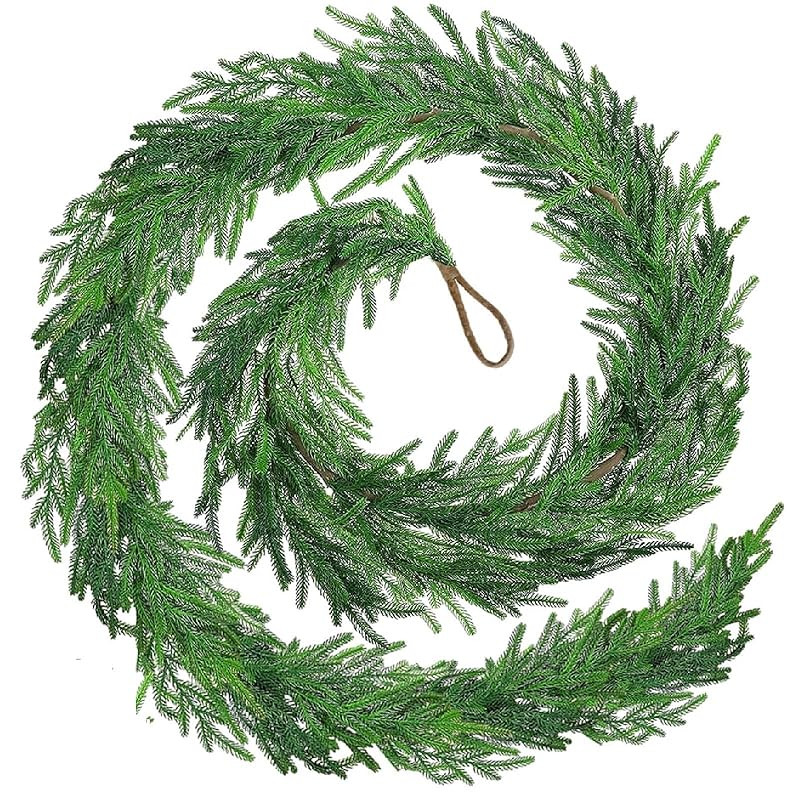 VDKIDKT Christmas Norfolk Pine Garland, 6 Ft Real Touch Pine Garland, Lifelike Foliage Christmas ... | Amazon (US)
