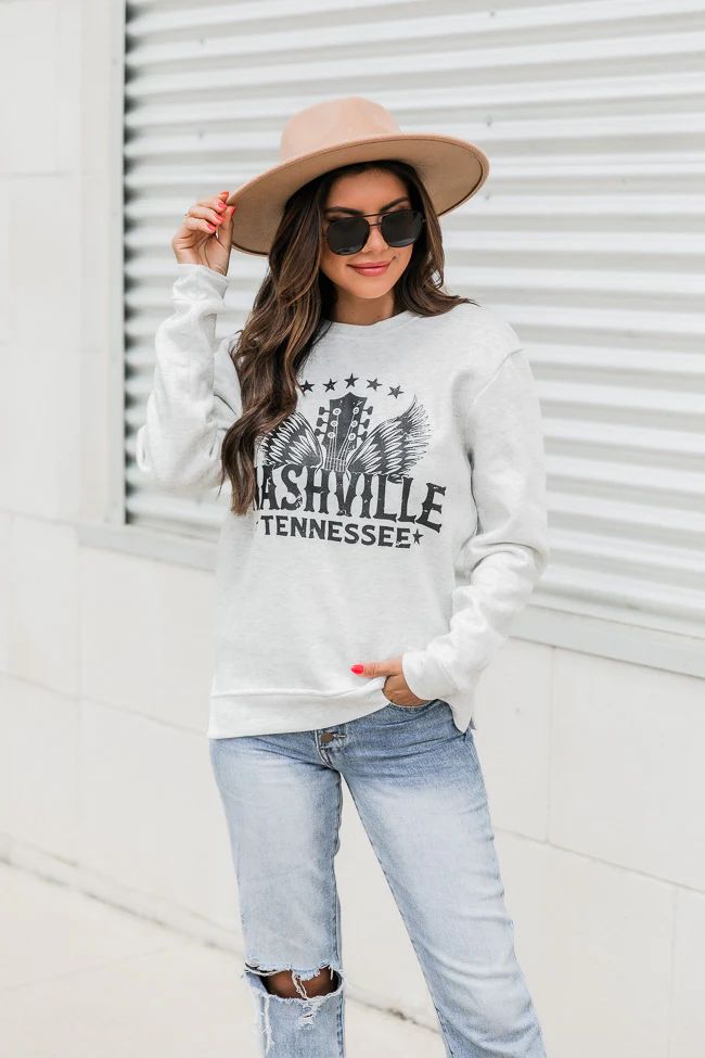 Nashville Wings Ash Graphic Sweatshirt | Pink Lily