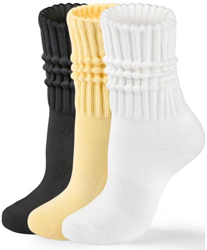 HONGTEYA Crew Socks for Women Cozy Cotton Slouchy Athletic Socks Slouch Boot Calf Workout Socks S... | Amazon (US)