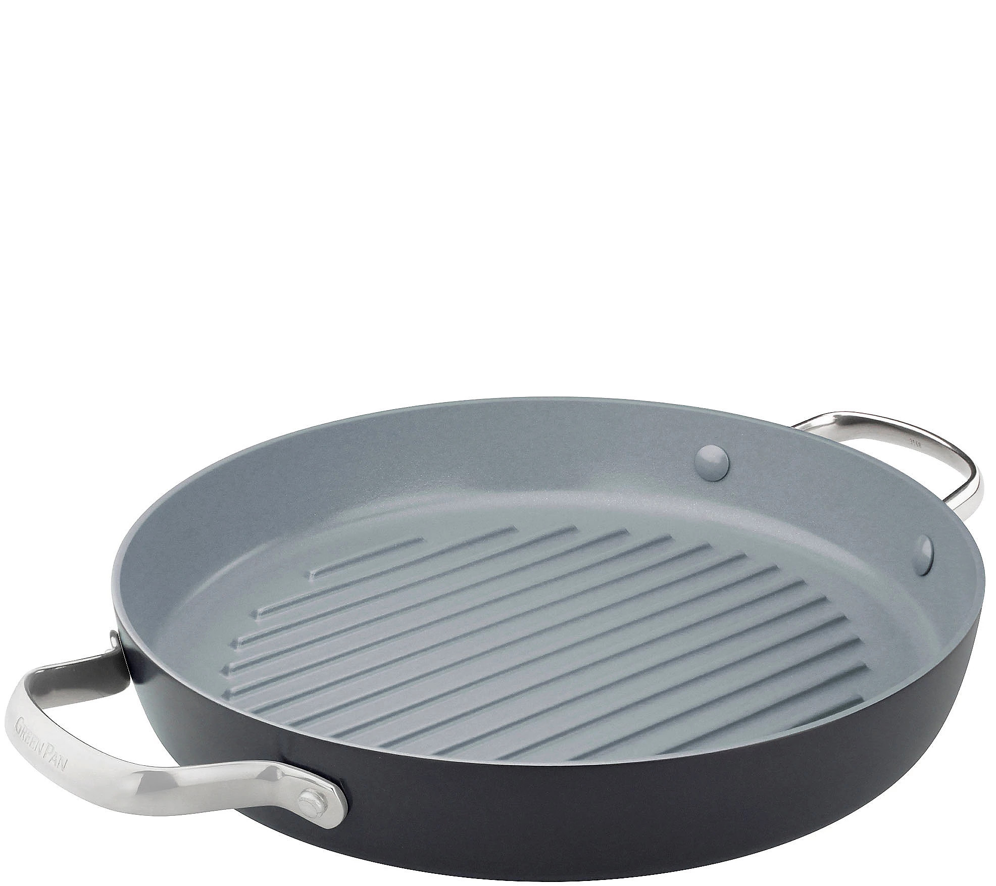 GreenPan Valencia Pro 11"" Ceramic Nonstick Roun d Grill Pan | QVC