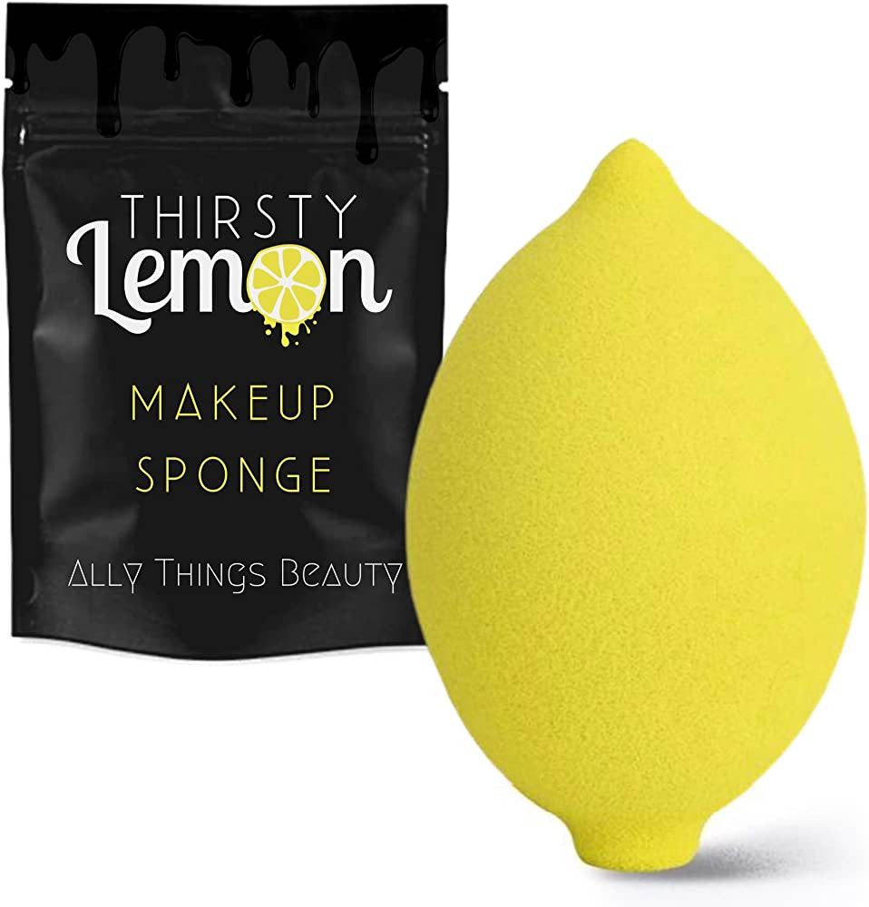 Thirsty Lemon Makeup Sponge by Ally Things Beauty | Yellow Lemon Shaped Makeup Blender for Liquid... | Amazon (US)