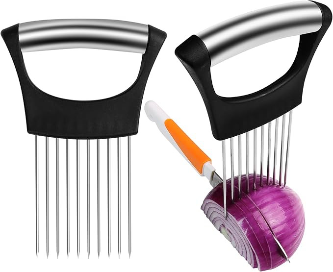 Onion Slicer Holder,Stainless Steel Onion Slicer for Slicing of Onions,Potato,Tomatoes,Avocados,E... | Amazon (US)