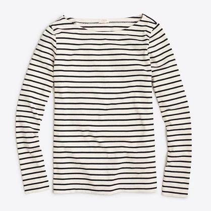 Factory long-sleeve striped boatneck T-shirt | J.Crew Factory