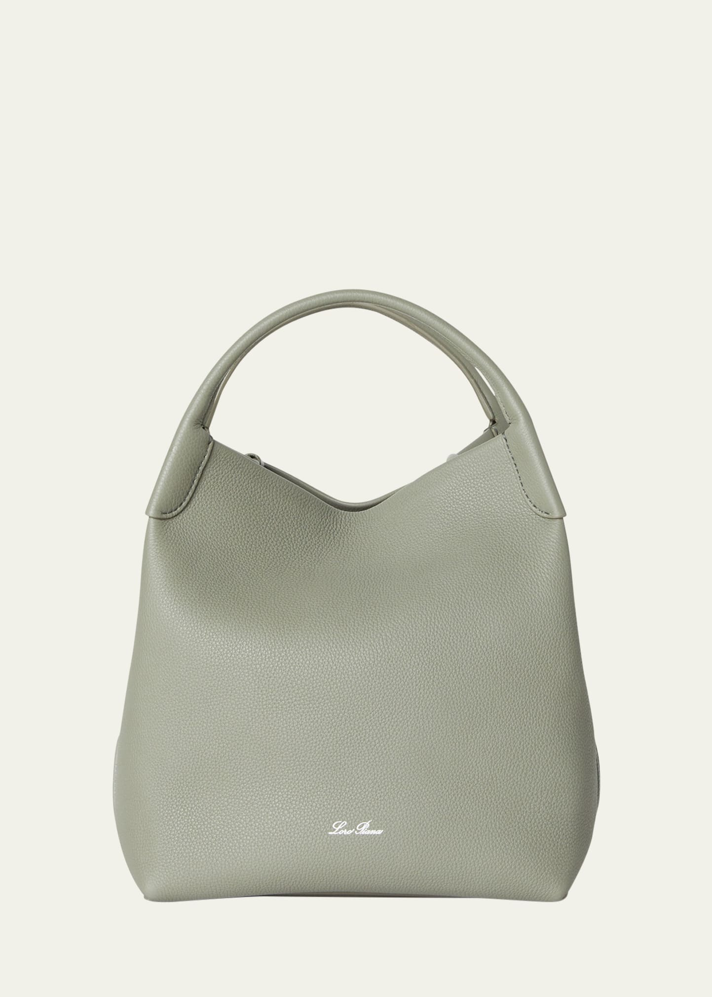 Loro Piana Large Bale Fine-Grain Leather Bag | Bergdorf Goodman