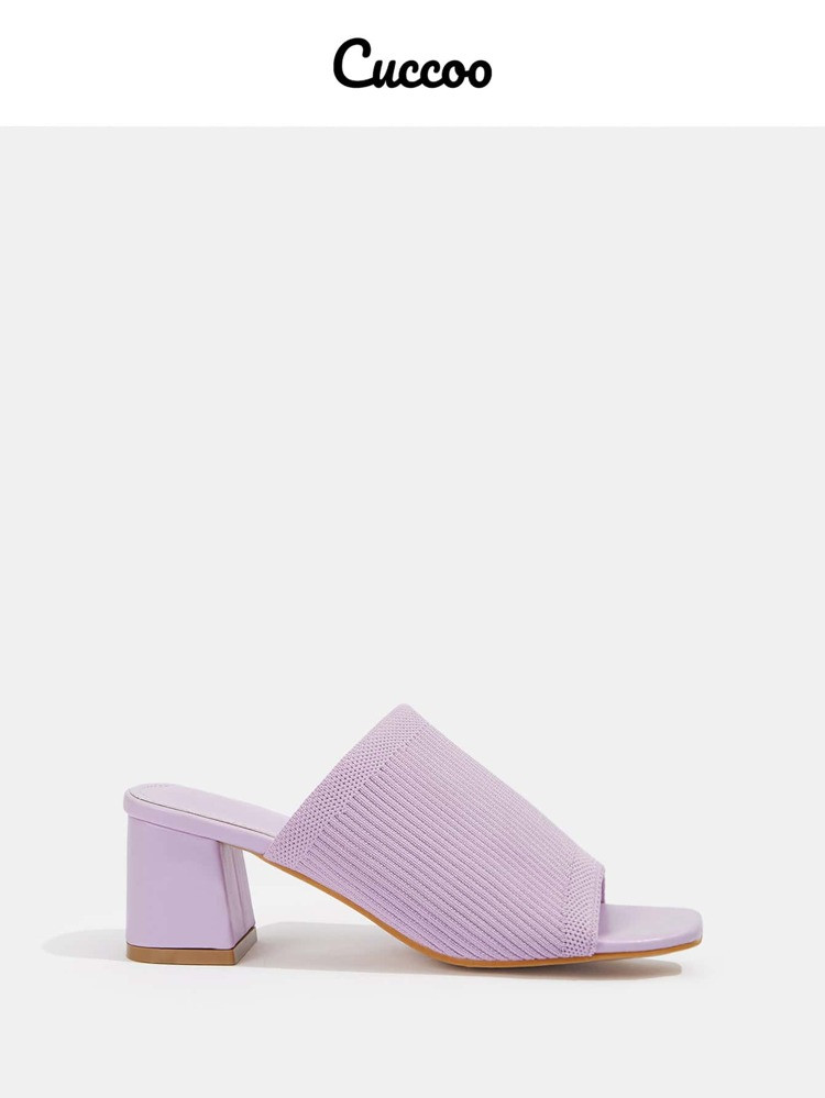 Cuccoo Knit Chunky Heeled Mules | SHEIN