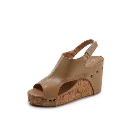 UKAP Women s Fashion Open Toe Chunky Platform Wedge Slide Sandals Buckles | Walmart (US)