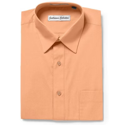 Gentlemens Collection Mens 1904 Short Sleeve Classic Fit Easy Care Dress Shirt- Peach - 19.5 | Target