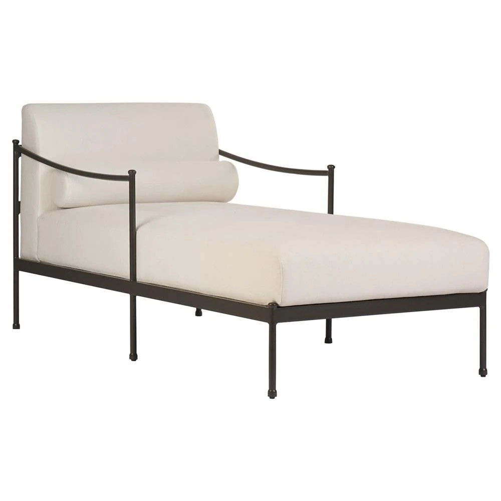 Granger Bombay Flax Outdoor Chaise | Kathy Kuo Home