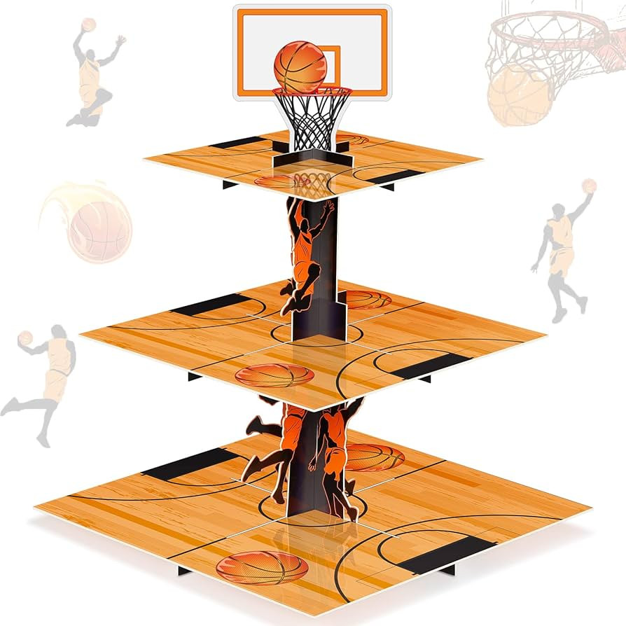 Tiamon 3 Tier Basketball Party Decorations Cupcake Stand Basketball Theme Party Favors Cupcake Ho... | Amazon (US)