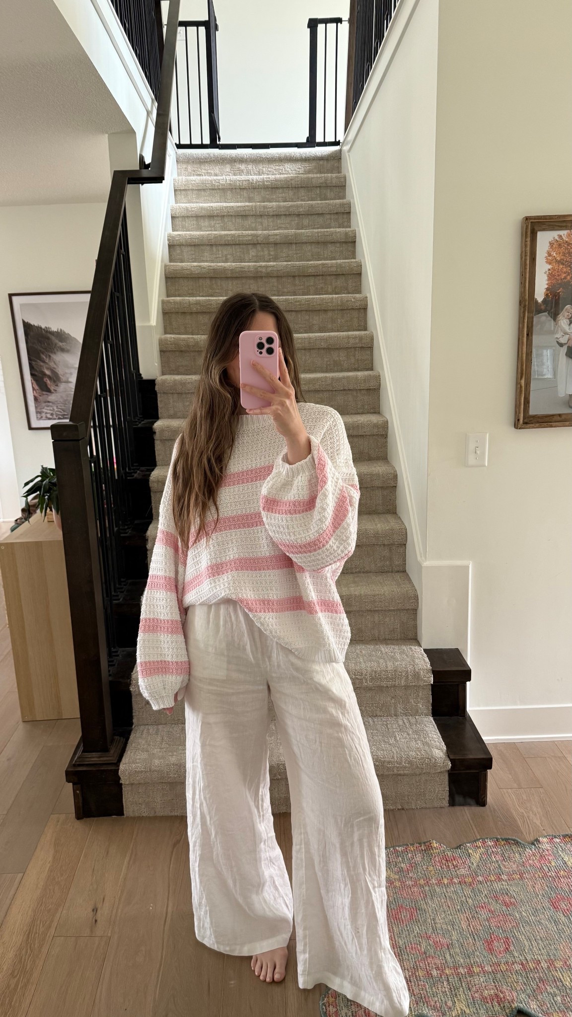 yesterdays ootd! wearing s/m in sweater, oversized and so comfy! Linen pants are Aritzia last year, linked updated style and similar! 

Spring outfit, mom outfit, postpartum 

#LTKootd