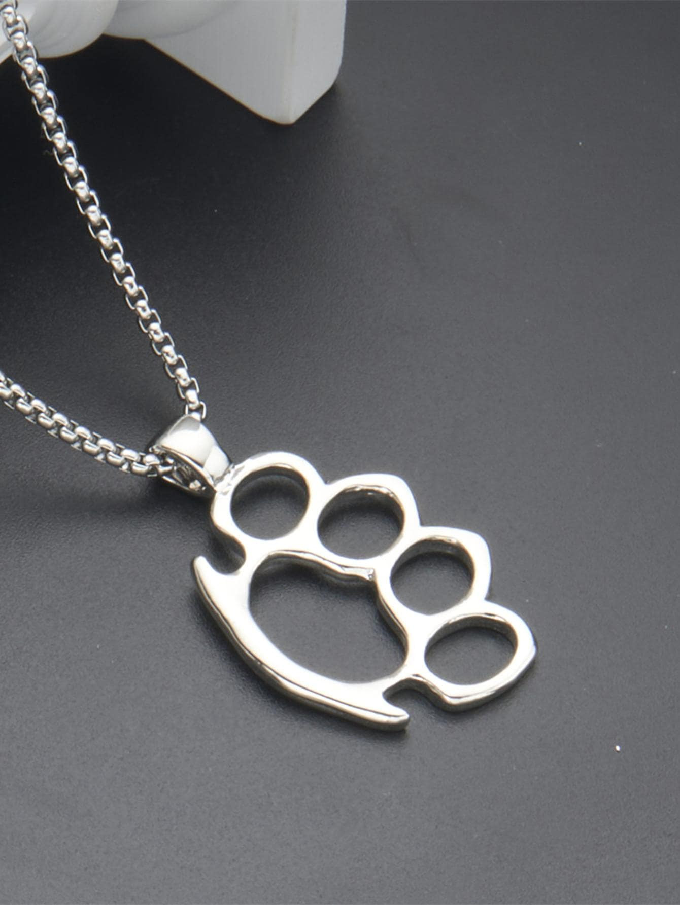 Hip Hop Stainless Steel Paw Pendant Necklace For Men Women For Daily Decoration | SHEIN