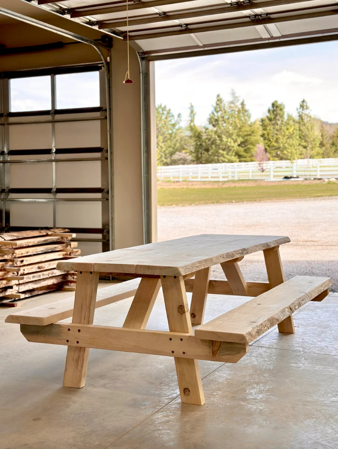 Live Edge Solid Wood Picnic Table - Etsy | Etsy (US)